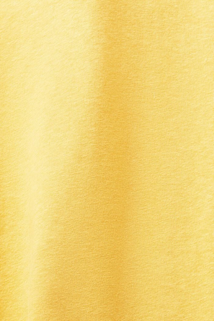 Polo in lino e cotone, SUNFLOWER YELLOW, detail image number 5