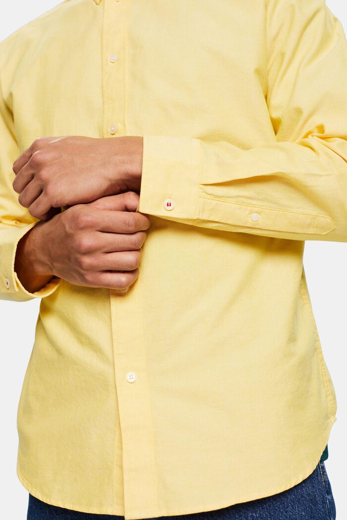 Camicia in cotone Oxford, YELLOW, detail image number 3