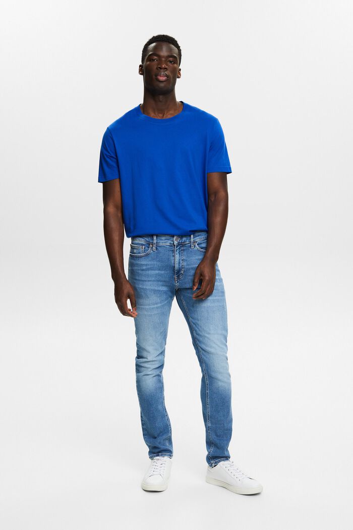 Jeans Slim Fit a vita media, BLUE LIGHT WASHED, detail image number 5