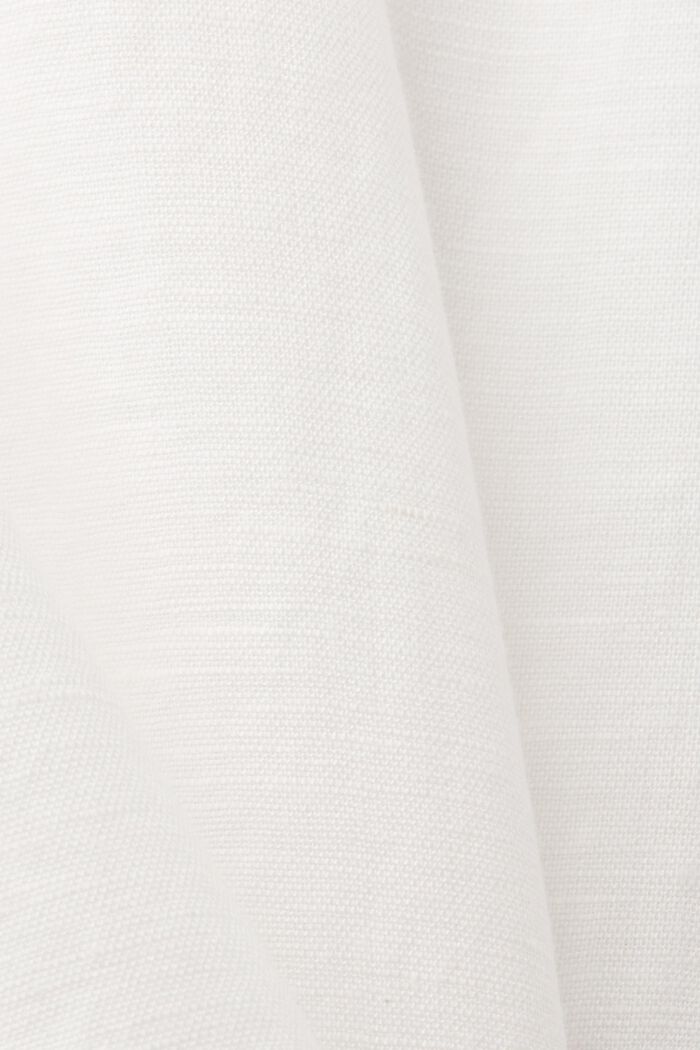 Blusa a manica corta, misto cotone e lino, OFF WHITE, detail image number 6