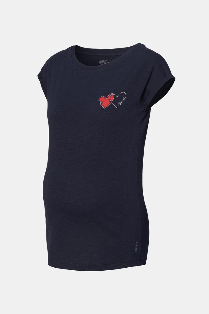 T-shirt con stampa a forma di cuore, cotone biologico