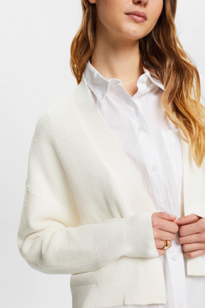 Cardigan in maglia aperto, OFF WHITE, detail image number 2