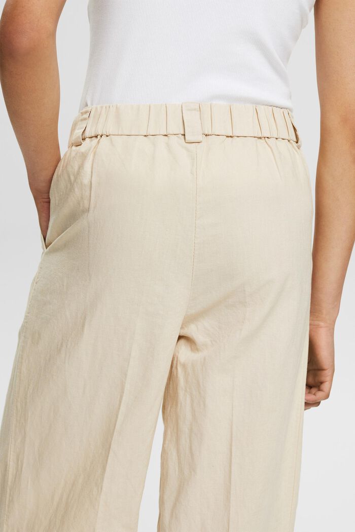 Con lino: pantaloni a gamba larga con spacchi, SAND, detail image number 4