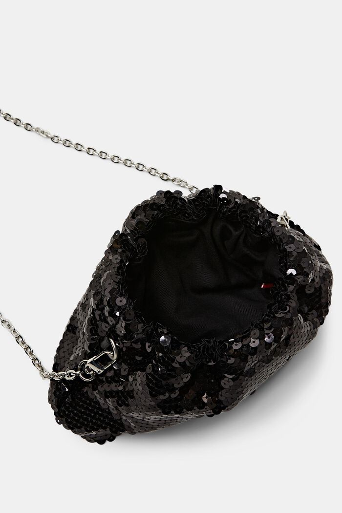 Piccola borsa con paillettes, BLACK, detail image number 3
