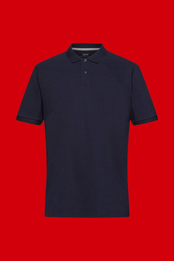 Polo Slim Fit in piqué di cotone, NAVY, detail image number 6