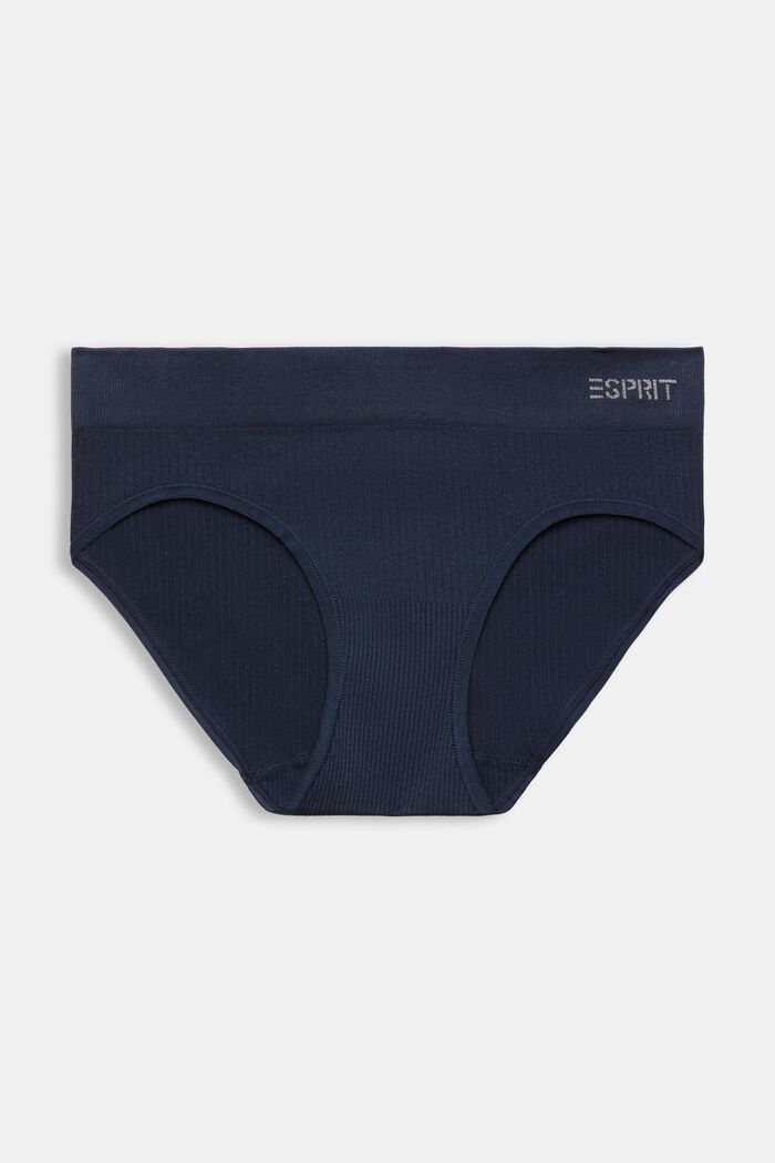 Shorts in microfibra a coste senza cuciture, NAVY, detail image number 4