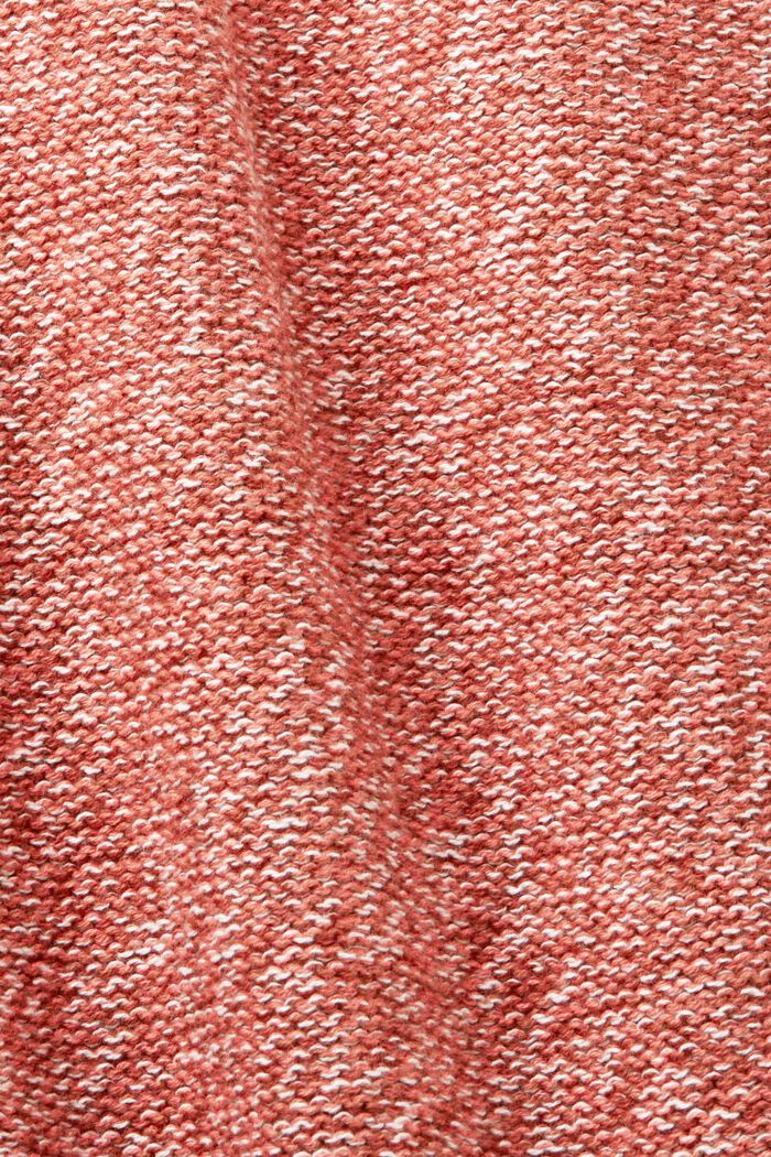 Cardigan lungo aperto, 100% cotone, CORAL RED, detail image number 4