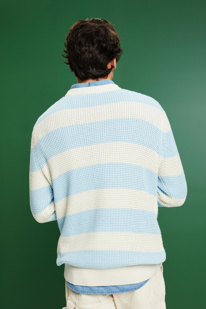 Maglione in cotone con maglia a righe, PASTEL BLUE, detail image number 2