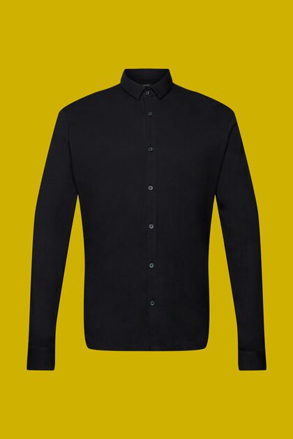 Maglia a maniche lunghe in jersey, 100% cotone, BLACK, overview