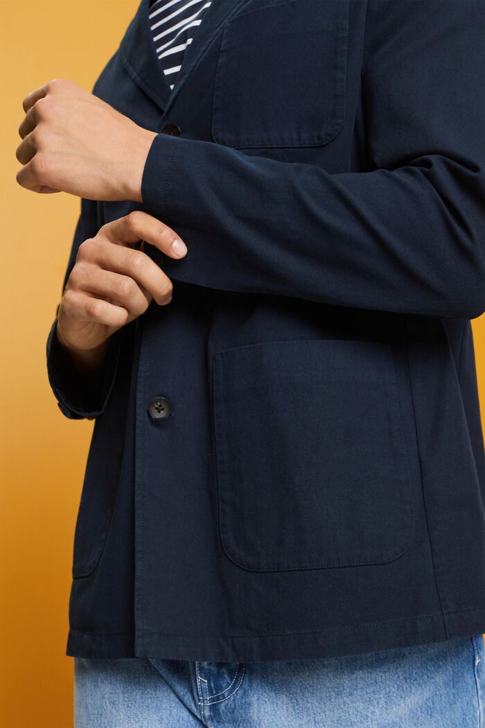 Giacca blazer in twill di cotone, NAVY, detail image number 2