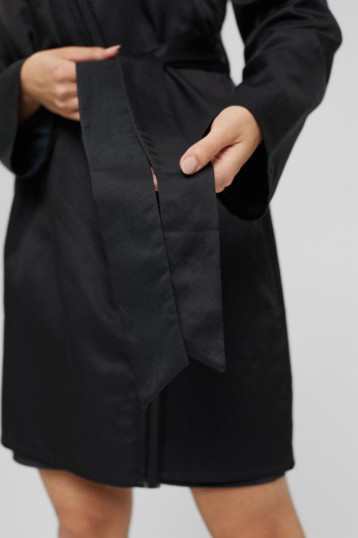 Con seta: kimono con cintura da annodare, BLACK, detail image number 3