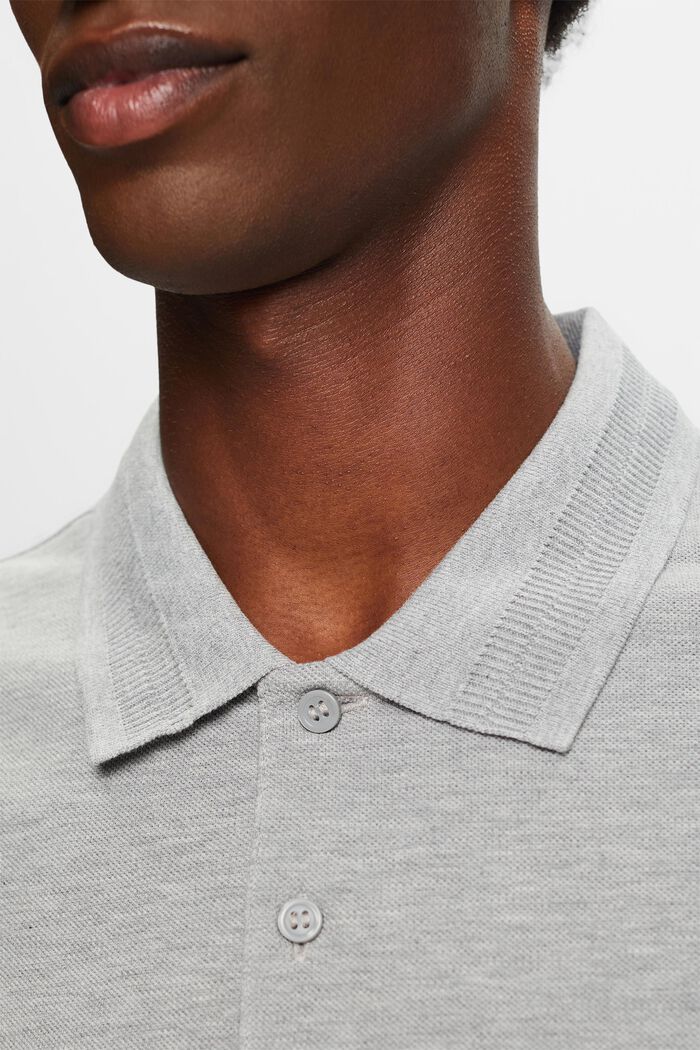 Polo in piqué di cotone Pima, LIGHT GREY, detail image number 1