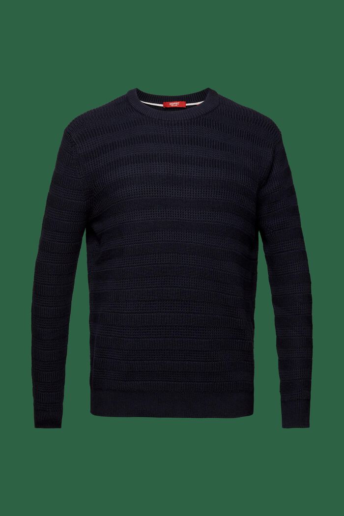 Pullover a girocollo strutturato, NAVY, detail image number 6
