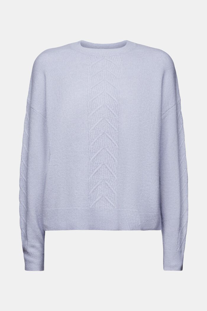 Pullover girocollo a maglia, LIGHT BLUE LAVENDER, detail image number 6