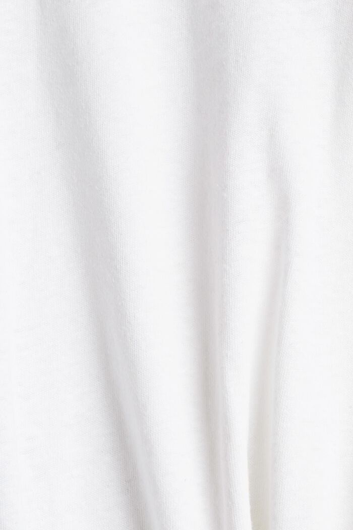 In misto lino: maglia a manica lunga con abbottonatura, WHITE, detail image number 4