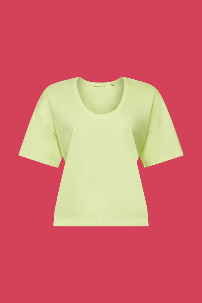 T-shirt oversize cropped, 100% cotone, LIME YELLOW, detail image number 6