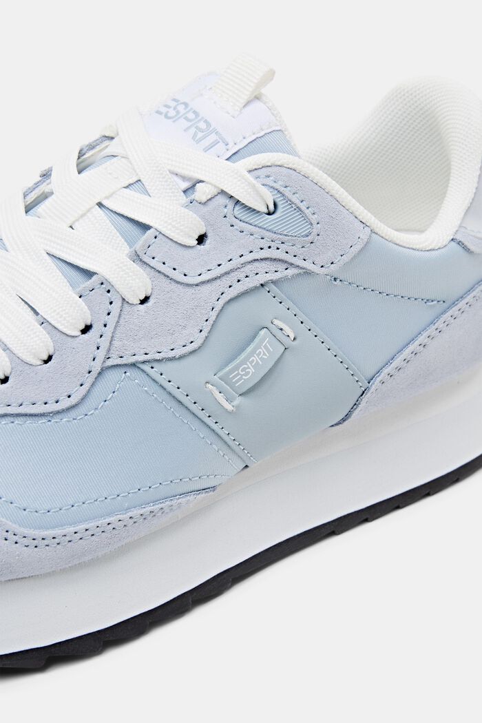 Sneakers in pelle con plateau, PASTEL BLUE, detail image number 3