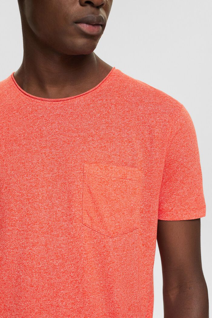 In materiale riciclato: t-shirt melangiata in jersey, ORANGE RED, detail image number 2
