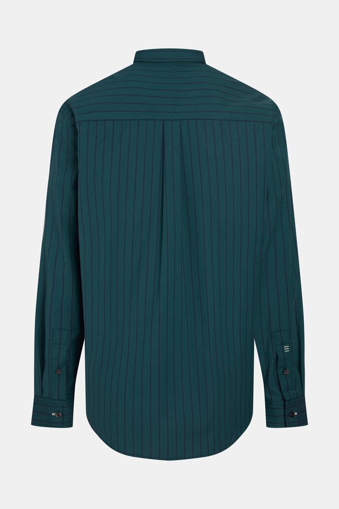 Maglia relaxed fit in popeline a righe, TEAL BLUE, detail image number 4
