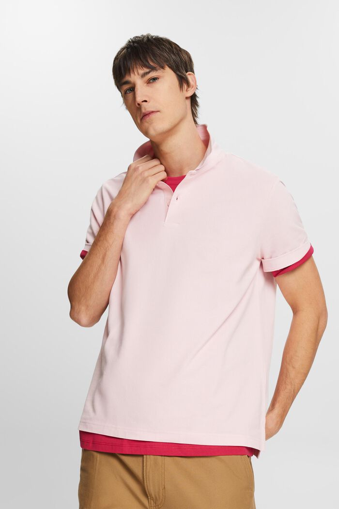 Polo in cotone piqué, PASTEL PINK, detail image number 0