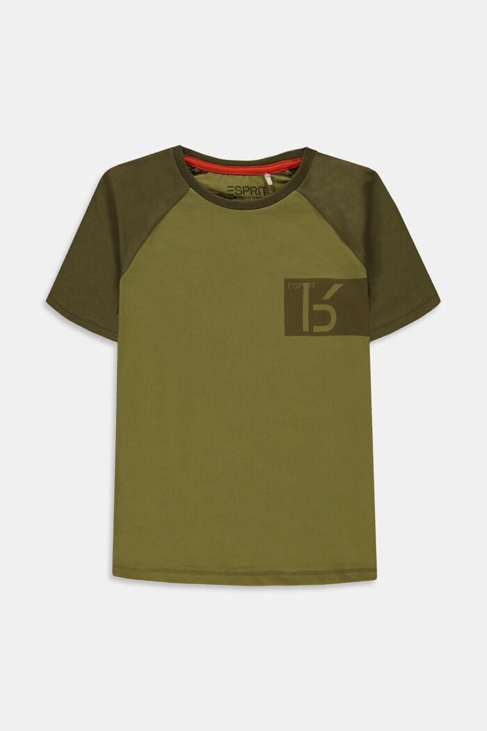 T-shirt con stampa in 100% cotone, LEAF GREEN, overview