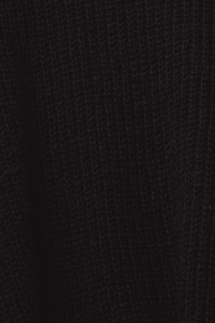 Pullover con scollo a V, misto lana, BLACK, detail image number 5