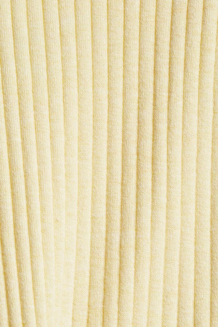 Pullover a manica corta a coste, PASTEL YELLOW, detail image number 1