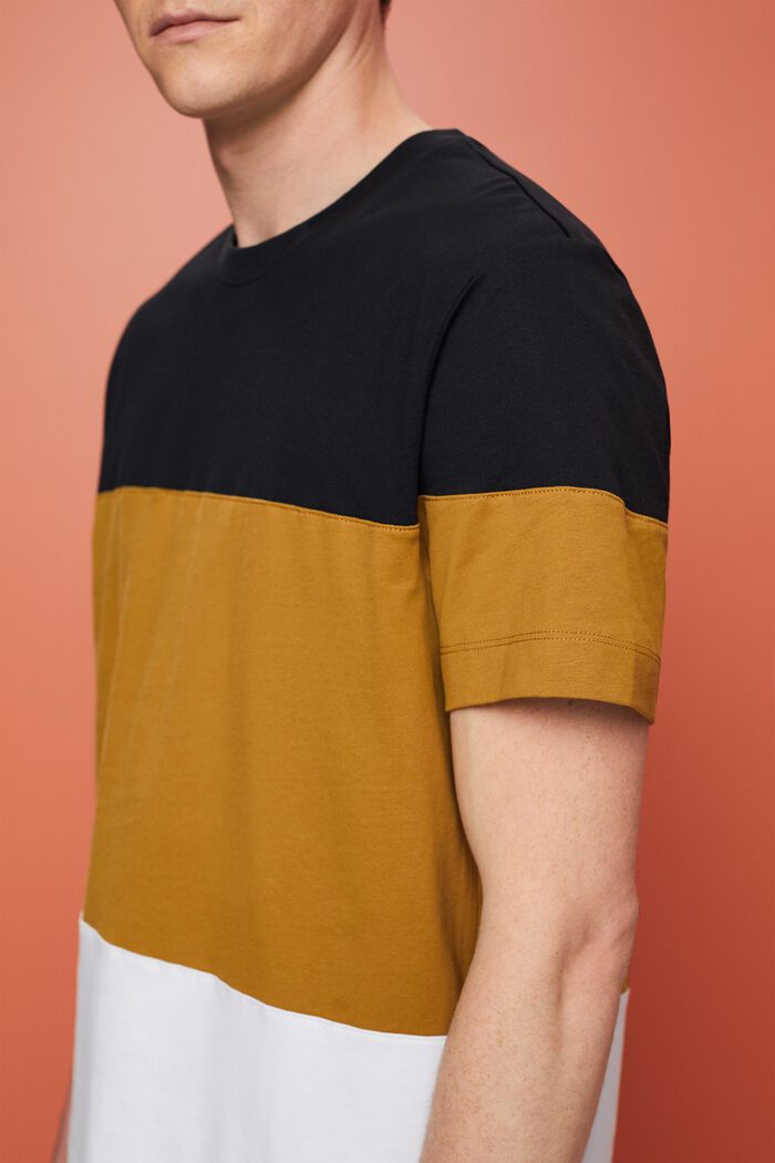 T-shirt a blocchi di colore, 100% cotone, BLACK, detail image number 2
