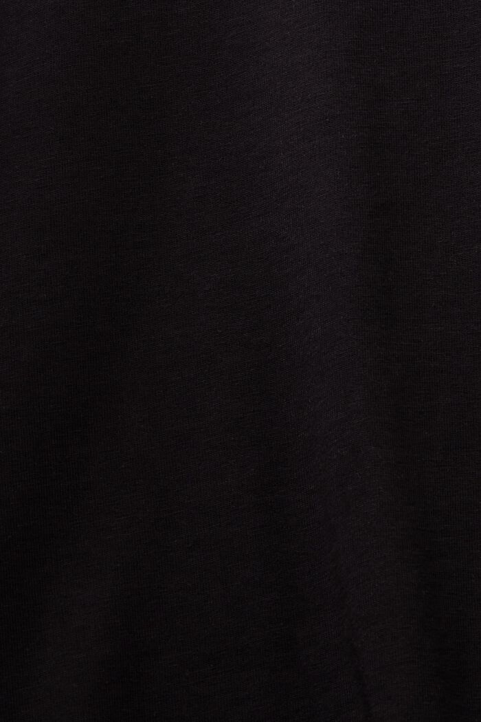 T-shirt in jersey di cotone con logo, BLACK, detail image number 4