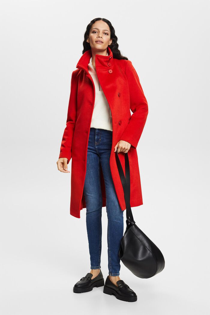 Riciclato: cappotto in misto lana con cachemire, RED, detail image number 2