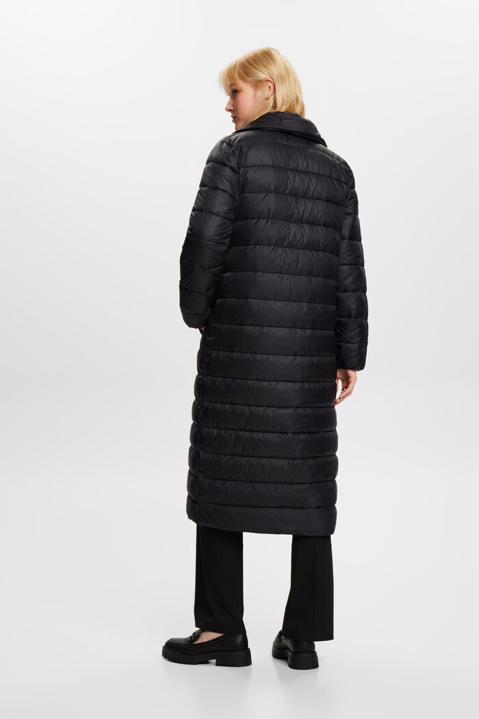 Riciclato: cappotto trapuntato con risvolto, BLACK, detail image number 4