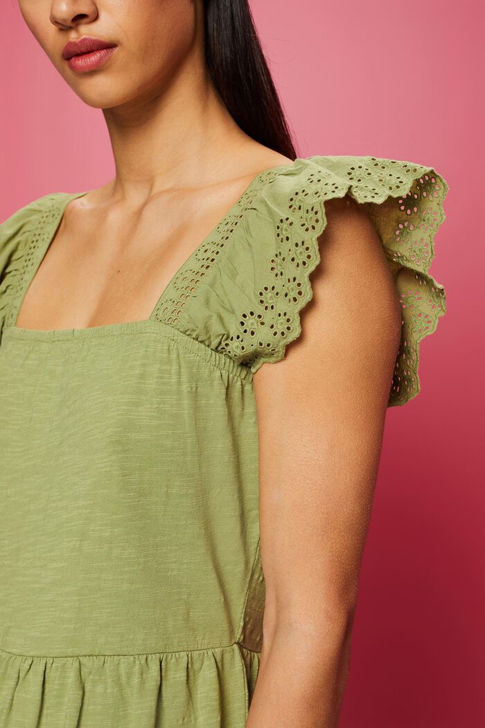 Abito in jersey con maniche in pizzo ricamate, PISTACHIO GREEN, detail image number 2