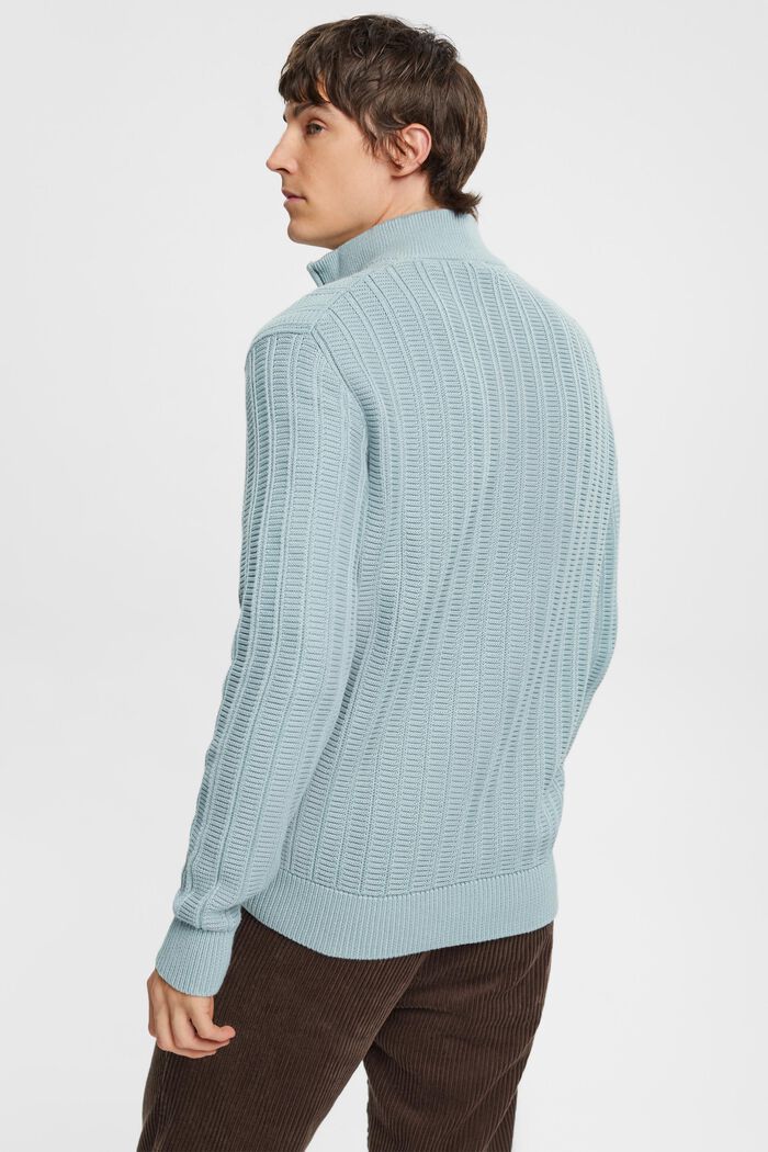 Pullover in maglia larga con zip di media lunghezza, GREY BLUE, detail image number 3