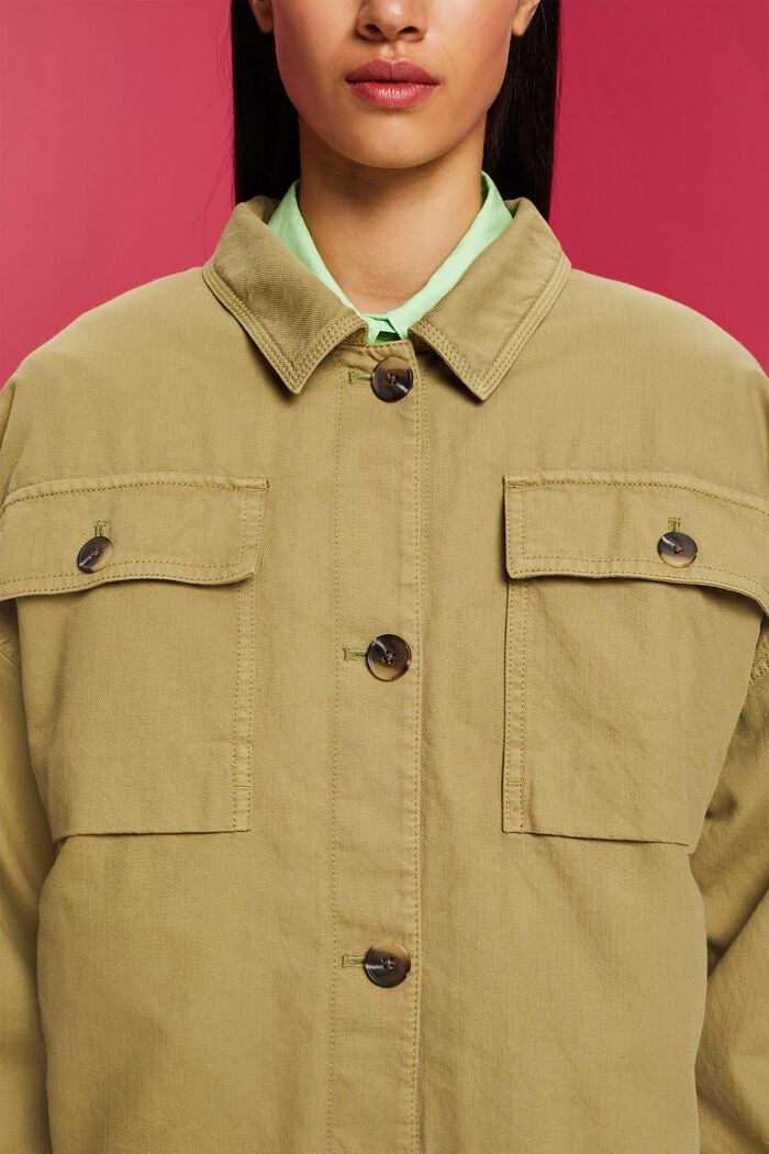 Giacca in twill squadrata, PISTACHIO GREEN, detail image number 2