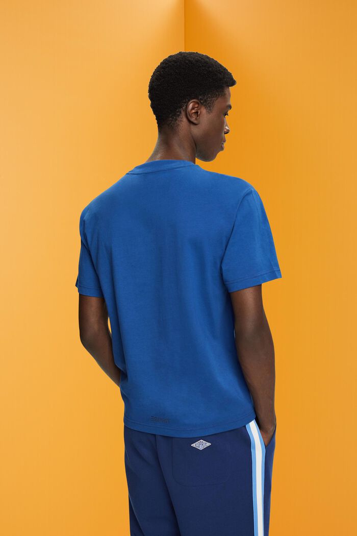 T-shirt in cotone con stampa di delfino, BRIGHT BLUE, detail image number 3