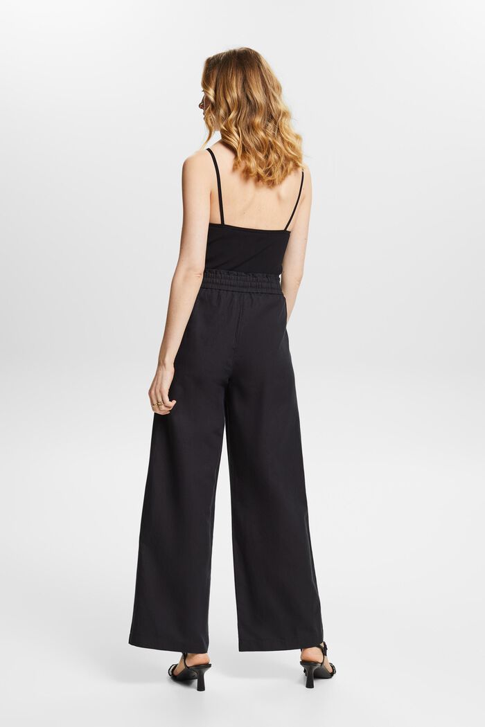 Pantaloni in cotone e lino, BLACK, detail image number 3