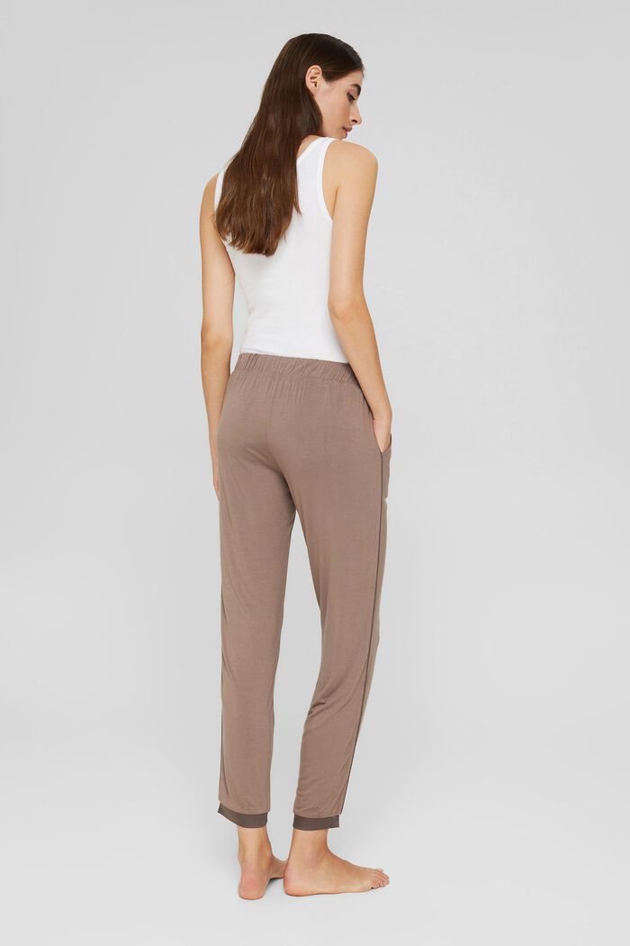 Pantaloni da pigiama con raso, LENZING™ ECOVERO™, TAUPE, detail image number 3