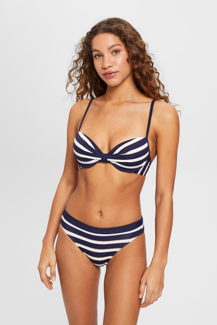 Reggiseno da bikini imbottito, con ferretto e a righe, NAVY, detail image number 0