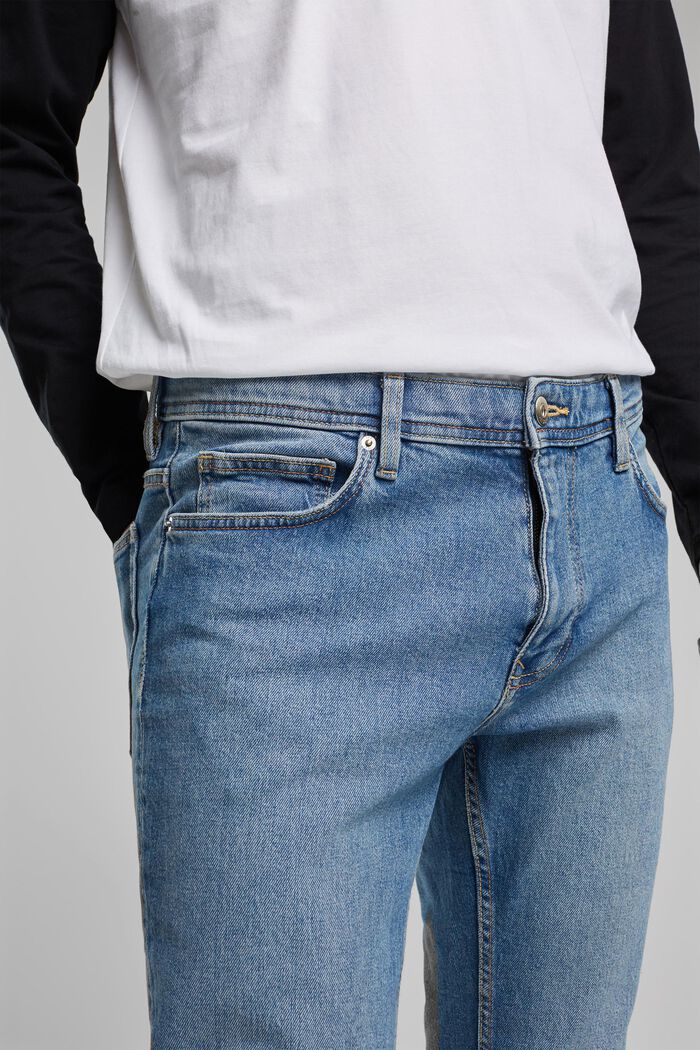 Jeans elasticizzati con cotone biologico, BLUE LIGHT WASHED, detail image number 3
