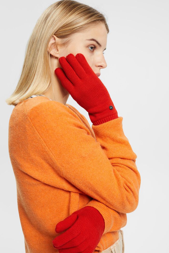 Con cashmere: guanti in misto lana