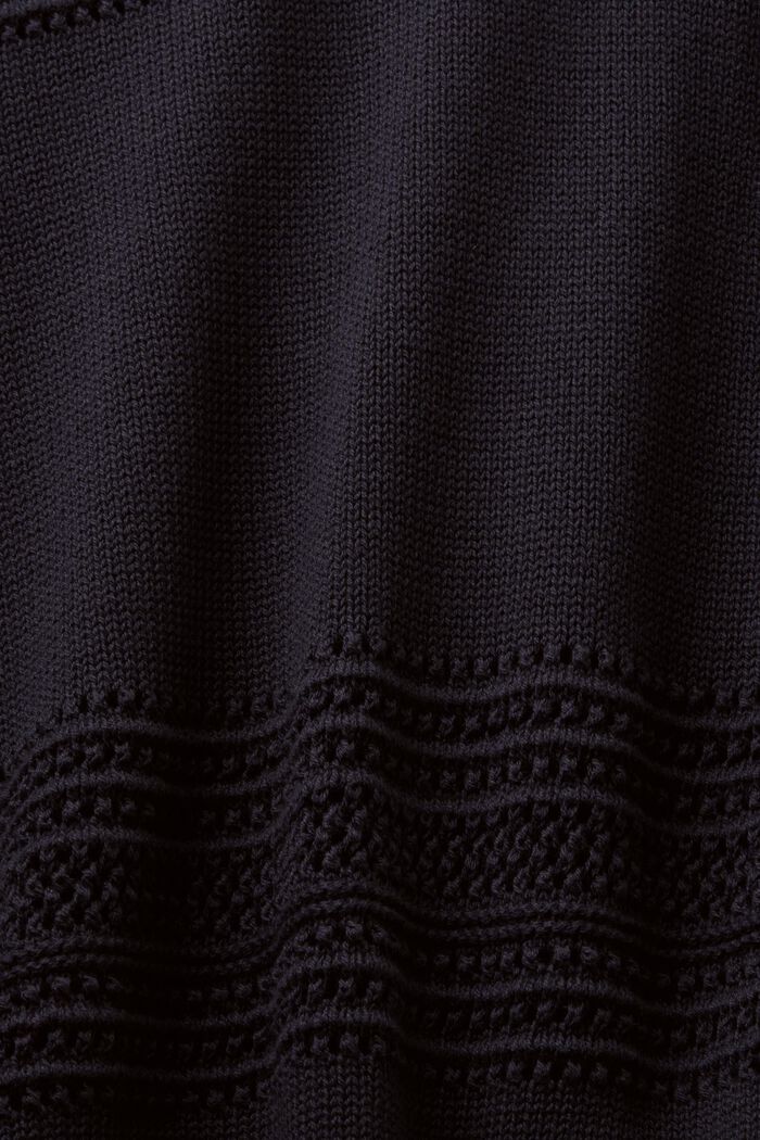 Pullover girocollo a maglia traforata, BLACK, detail image number 4