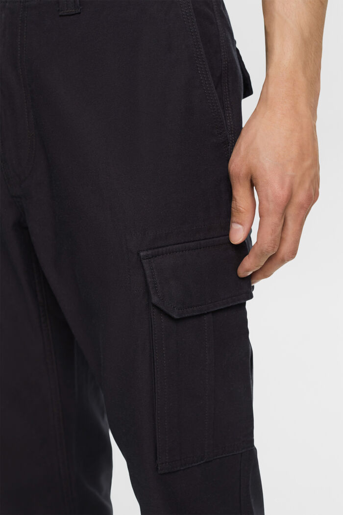 Pantaloni cargo in cotone, BLACK, detail image number 2