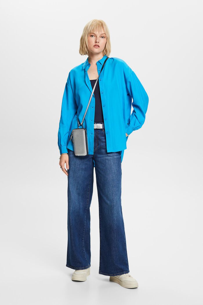 Camicia blusata oversize, BLUE, detail image number 1