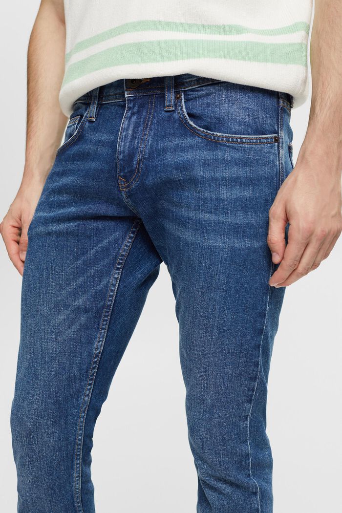 Jeans elasticizzati con cotone biologico, BLUE MEDIUM WASHED, detail image number 0