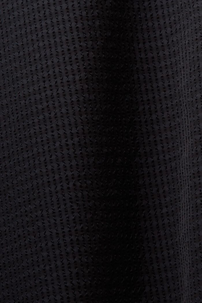 Camicia strutturata a maniche lunghe, BLACK, detail image number 4