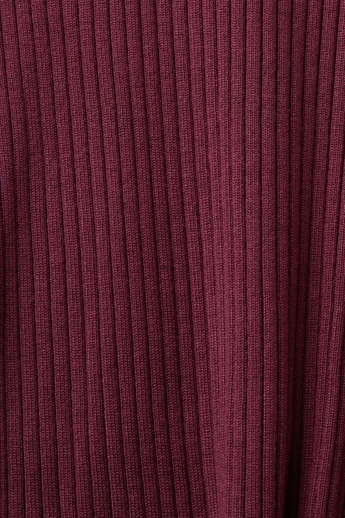 Top a righe in maglia a coste, AUBERGINE, detail image number 5