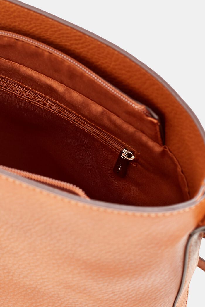 Vegan: borsa a sacchetto in similpelle, RUST BROWN, detail image number 3