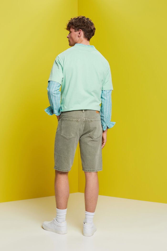 Shorts in denim colorato, GREEN, detail image number 3