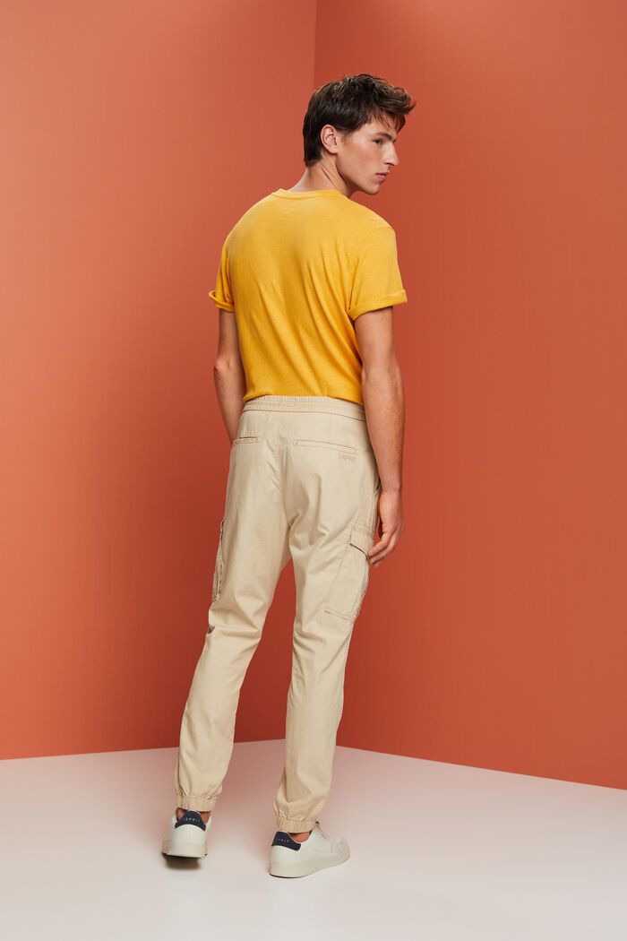 Pantaloni cargo, 100% cotone, SAND, detail image number 3
