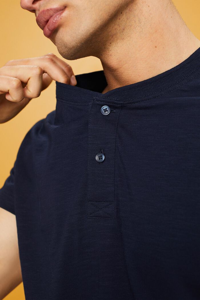 T-shirt henley in cotone, NAVY, detail image number 2